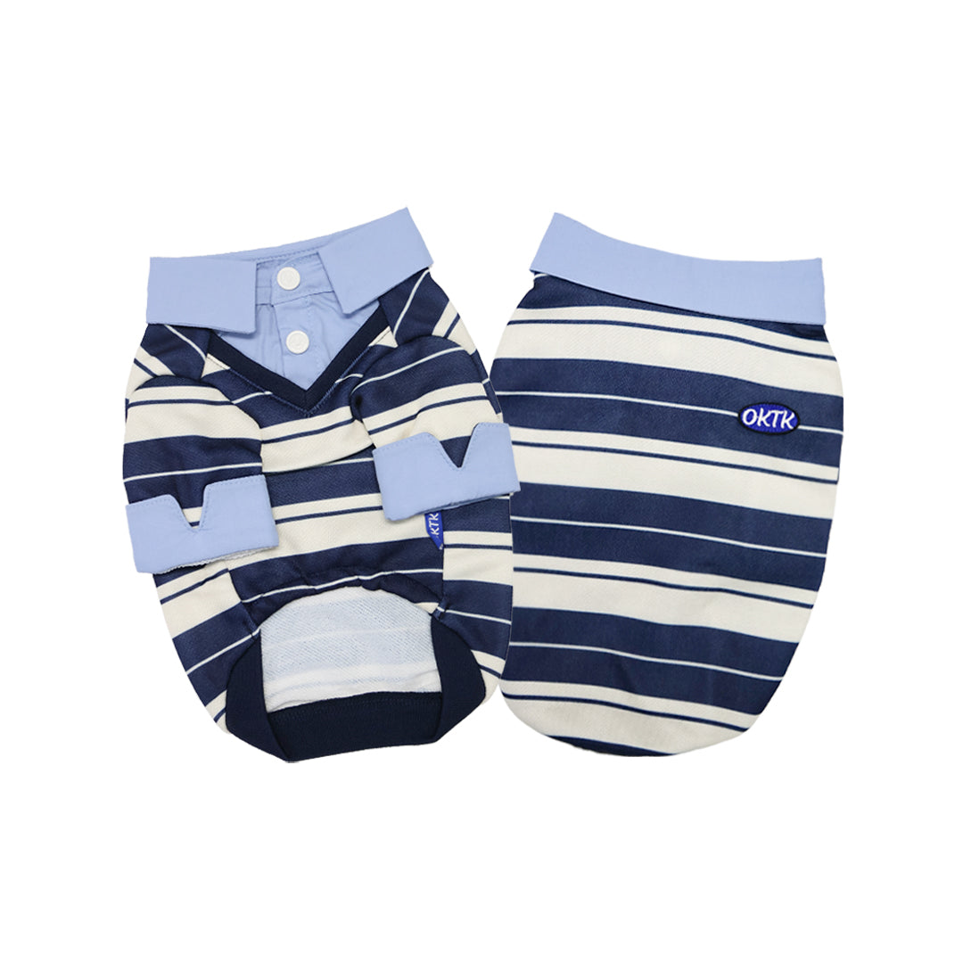 OKTK Preppy Layered 條紋Polo衫