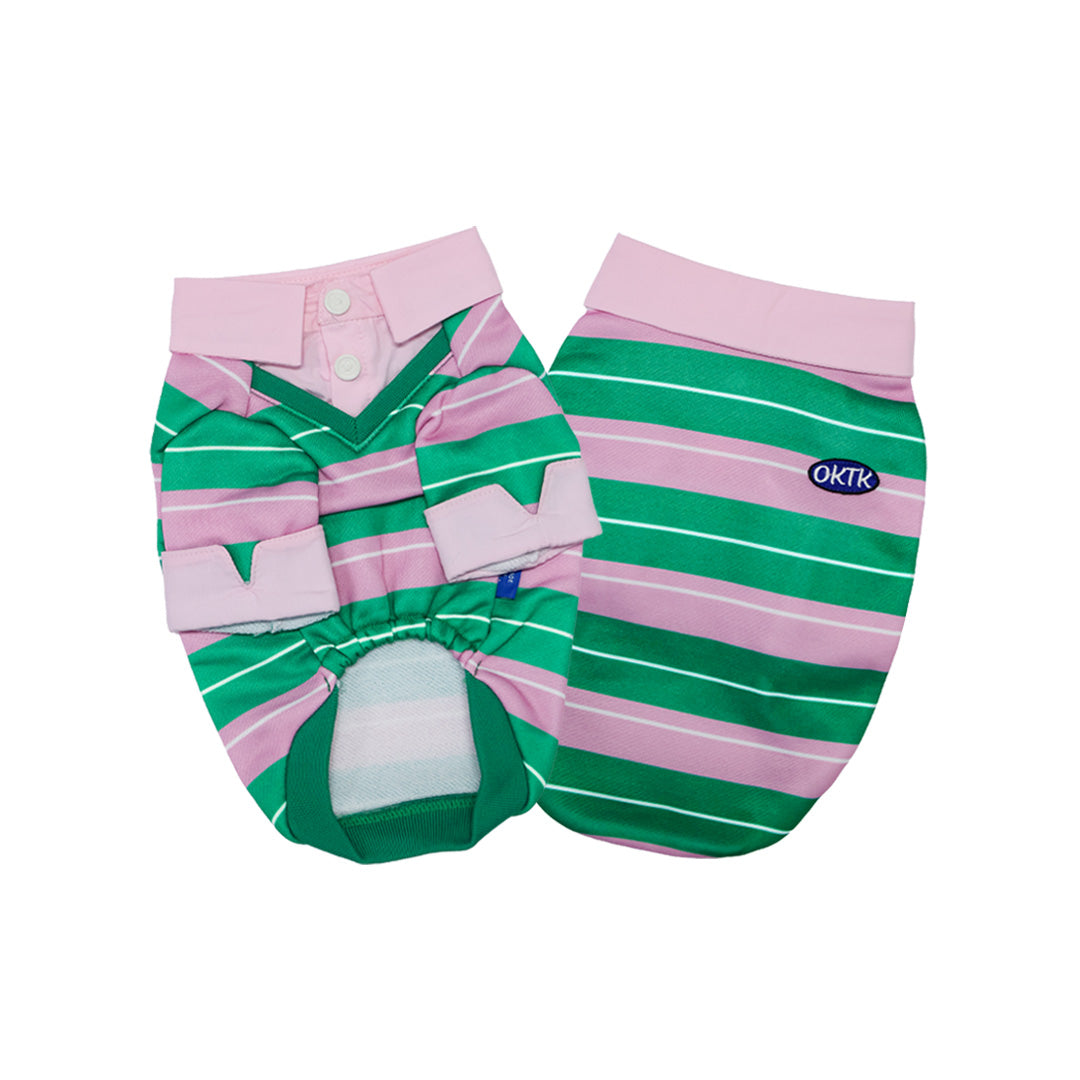 OKTK Preppy Layered 條紋Polo衫